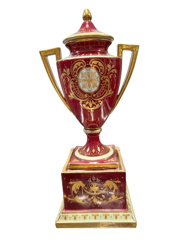 ROYAL VIENNA PORCELAIN AUSTRIAN HAND PAINTED URN VASE JUPITER & CALISTO SIGNED - Picture 3 of 15