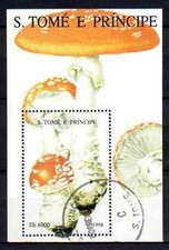 Champignons St Thomas et prince 1998 (22) bloc oblitéré used