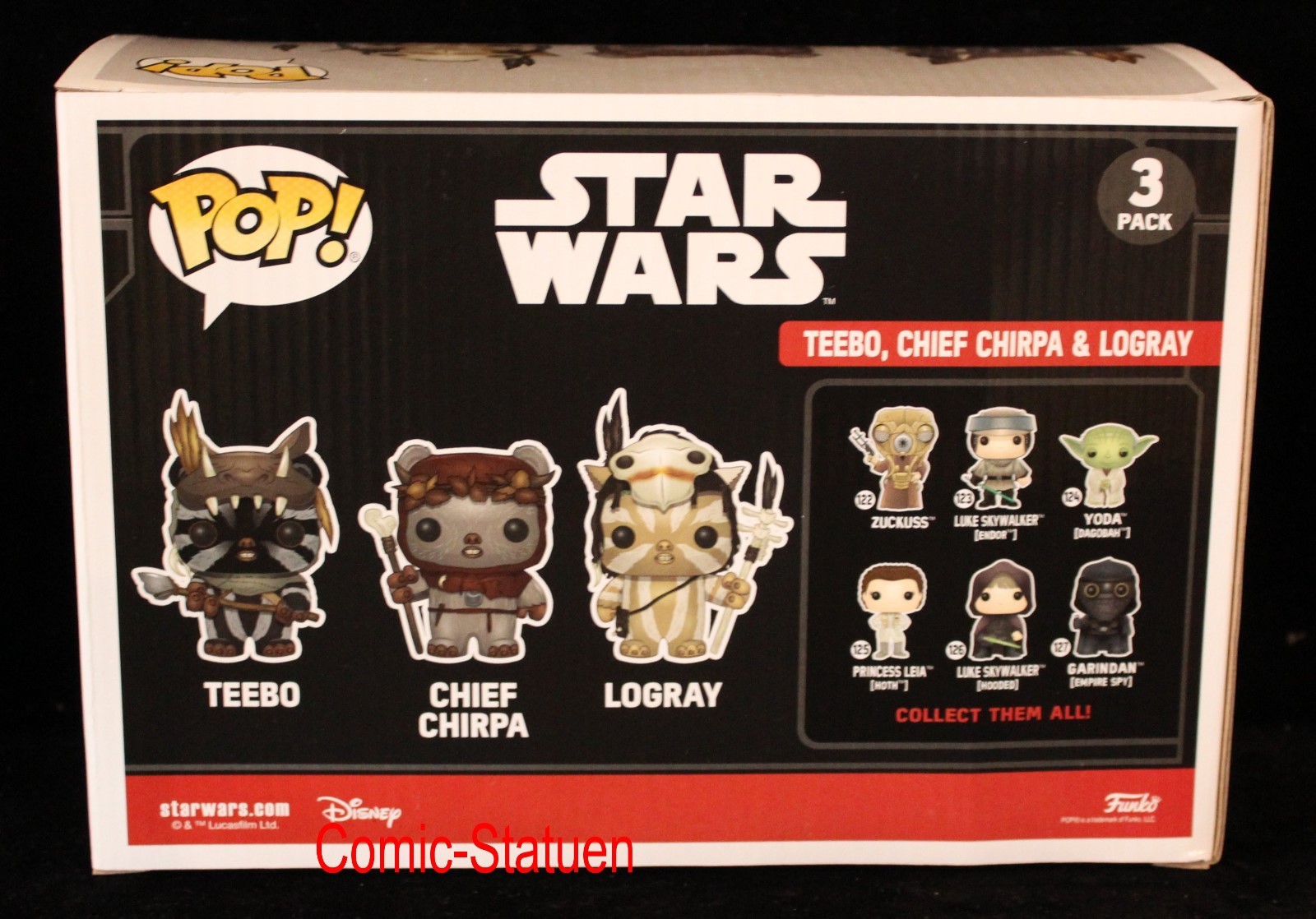 Thumbnail - Funko Pop Star Wars Teebo Chief Chirpa Logray Exclusive Vinyl 3-er