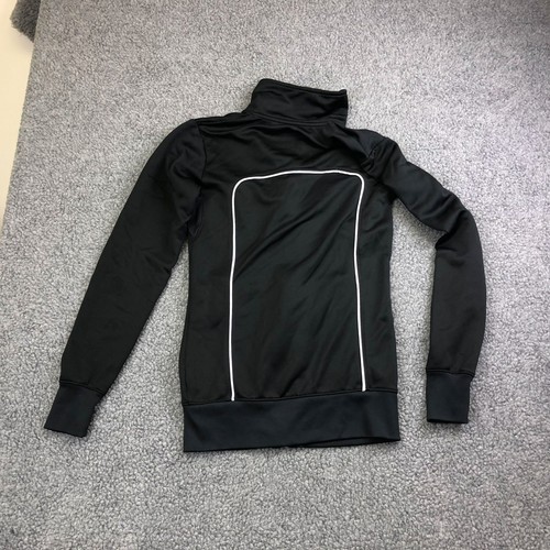 Nike Track Jacket Dri Fit Kids Small Black Full Zipper 56323 Polyester Vintage - Picture 9 of 12