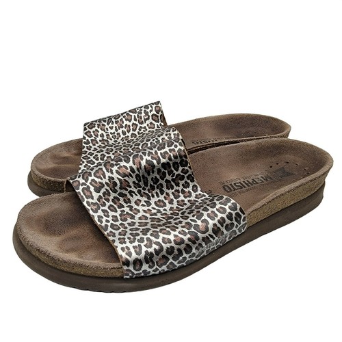 Mephisto Womens 39 Hanik Slide Sandals Brown Silver Panthera Size 9 - Picture 4 of 12