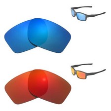 Walleva Fire Red  Ice Blue Polarized Replacement Lenses For Oakley Chainlink
