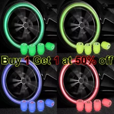 8PCS Fluorescent Car Bike Tire Valve Luminous Cap Valve Stem Caps Universal
