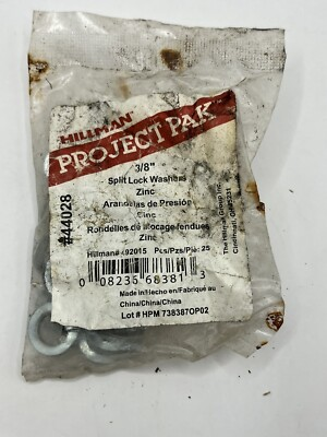 #ad Hillman Project Pak 3 8” Split Lock Zinc Washers Pack Of 25 $18.51