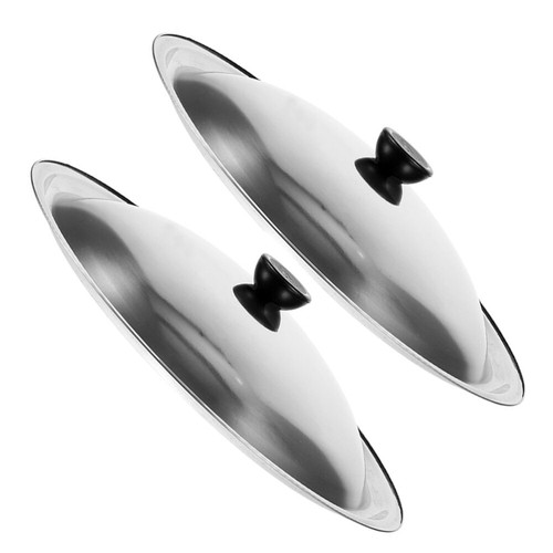 2 Pcs Metal Vegetable Cover Stainless Cooking Pan Lid Skillet Saucepan - Picture 4 of 12