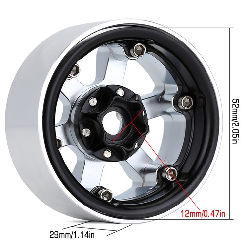 Llantas de rueda de radiocontrol INJORA 1,9" Beadlock 1/10 para Axial SCX10 II III TRX4 Gen8, YQW36 - Imagen 18 de 26