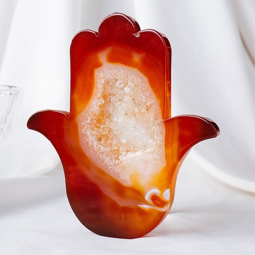 Natural Crystal Red Agate Geode Hand Carved Reiki Healling Home Decor Ornament - Picture 6 of 6