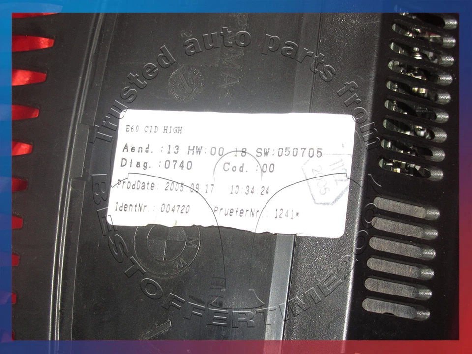 BMW E90 E60 E63 E64 3 5 6's MONITOR A BORDO PANTALLA PANTALLA 8.8" CID NAV 6970343 Foto 3 de 4