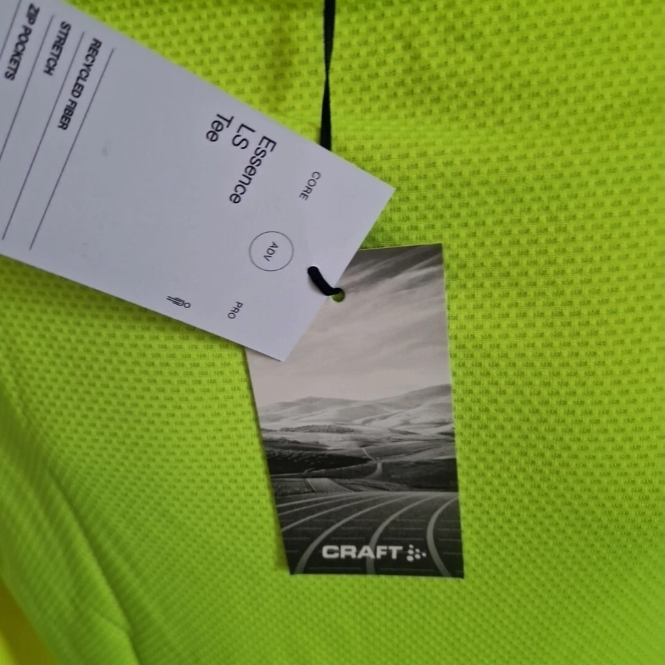 Mens Craft ADV Essence Long Sleeve Tee Size Xl Running Fitness Yellow New - Image 4 of 4