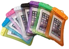 Cell Phone Protector Bag Waterproof Floating w / Lanyard Colors inside 6.5"x3.5"