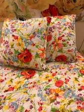 Ralph Lauren king duvet cover set Cotton Floral  2 Euro Pillow Shams bedding