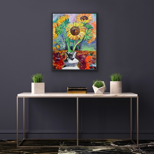 Girasoles Original Melissa Bollen Pintura Acrílica Nuevo Otoño - Imagen 11 de 12