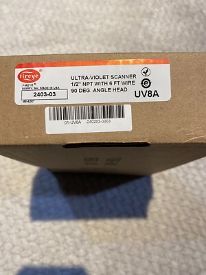 Fireye UV8A Ultra-Violet Scanner 1/2'' NPT with 6FT Wire 90 DEG Angle Head