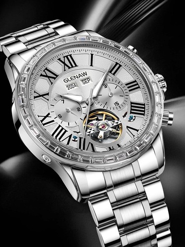 GLENAW Orologio Meccanico di Lusso Uomo - Automatico, Luminoso, Impermeabile - Foto 8 di 14