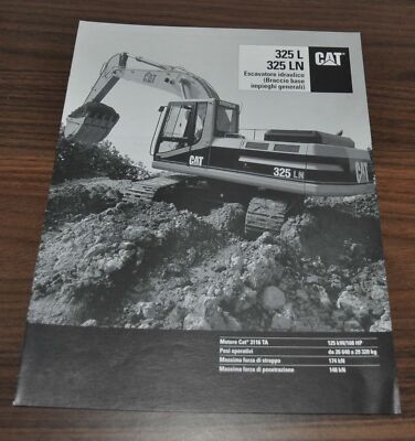 Caterpillar 325 L LN Escavatore Excavator Specification Technical Data Brochure