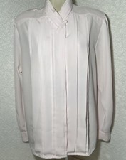 VTG YVES ST. CLAIR Womens Light Pink Pleaded Front Button Up Blouse Sz 14 Formal