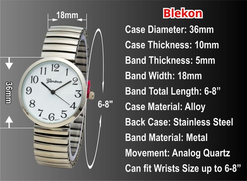 Blekon Collections Women's 36mm Case Plain Casual Stretch Band Watch - Bild 3 von 60