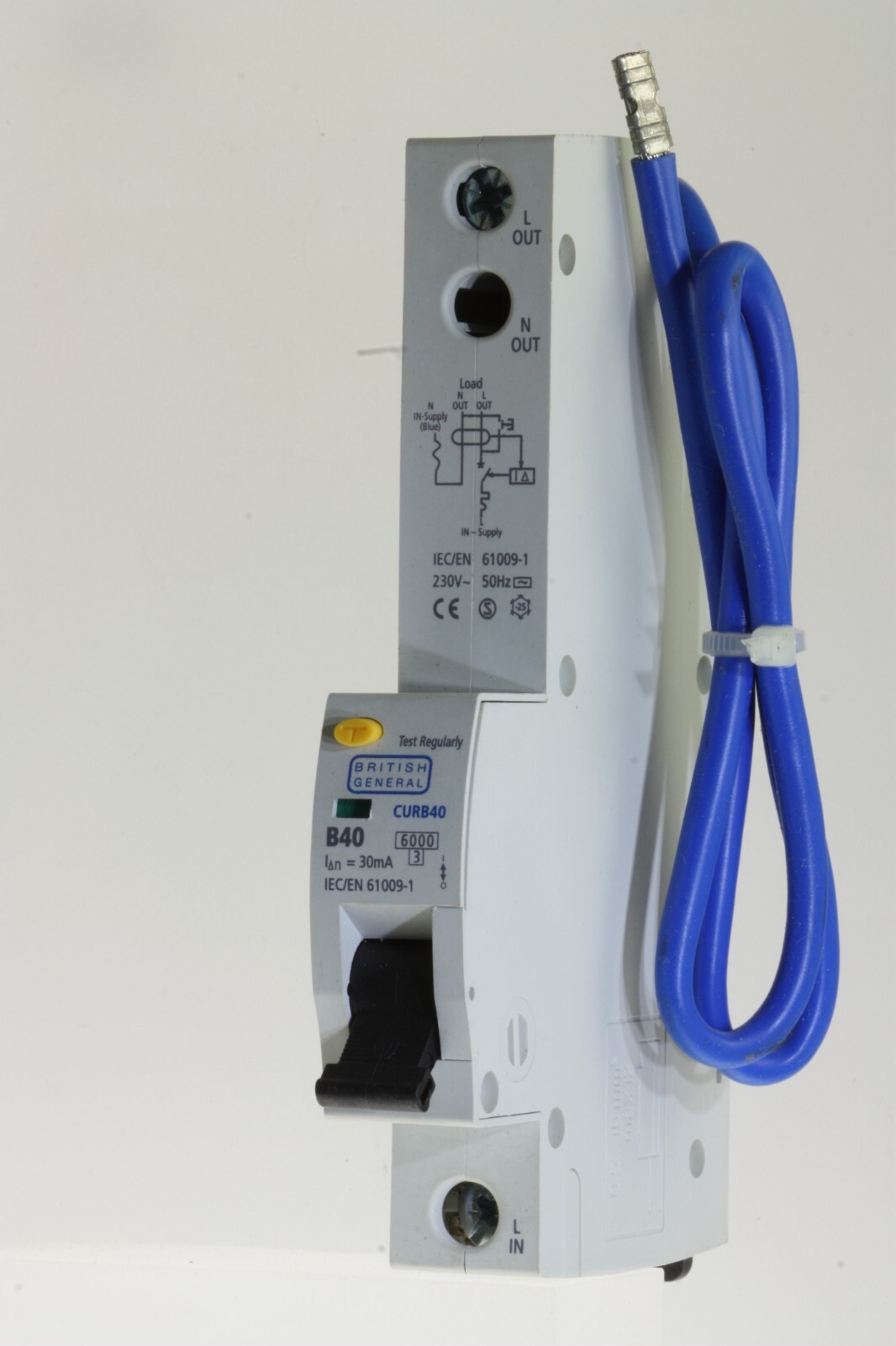 BG British General - CURBA40-01 - 40a 30mA Type B Single Pole RCBO Unused