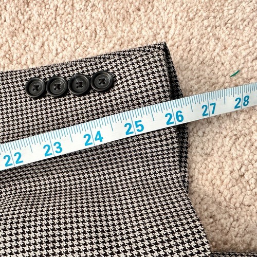 John W Nordstrom Men Wool Silk Houndstooth 2 Front Button Sports Coat Blazer 46L - Picture 12 of 14