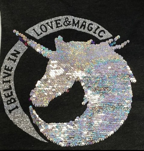 My Favorite Tee Size 4/5 Girls' Long Sleeve Reversible Sequin Unicorn T-Shirt - Picture 4 of 4