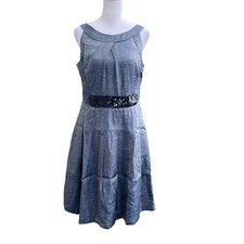 Vera Wang Lavender Label Ladies Dress Slate Gray Shiny Halter Sleeveless Size 6