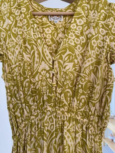 Nine Lives Bazaar Dress Maxi Size AU 8-10 / US 4-6 Boho Retro Marigold In Moss - Picture 10 of 13