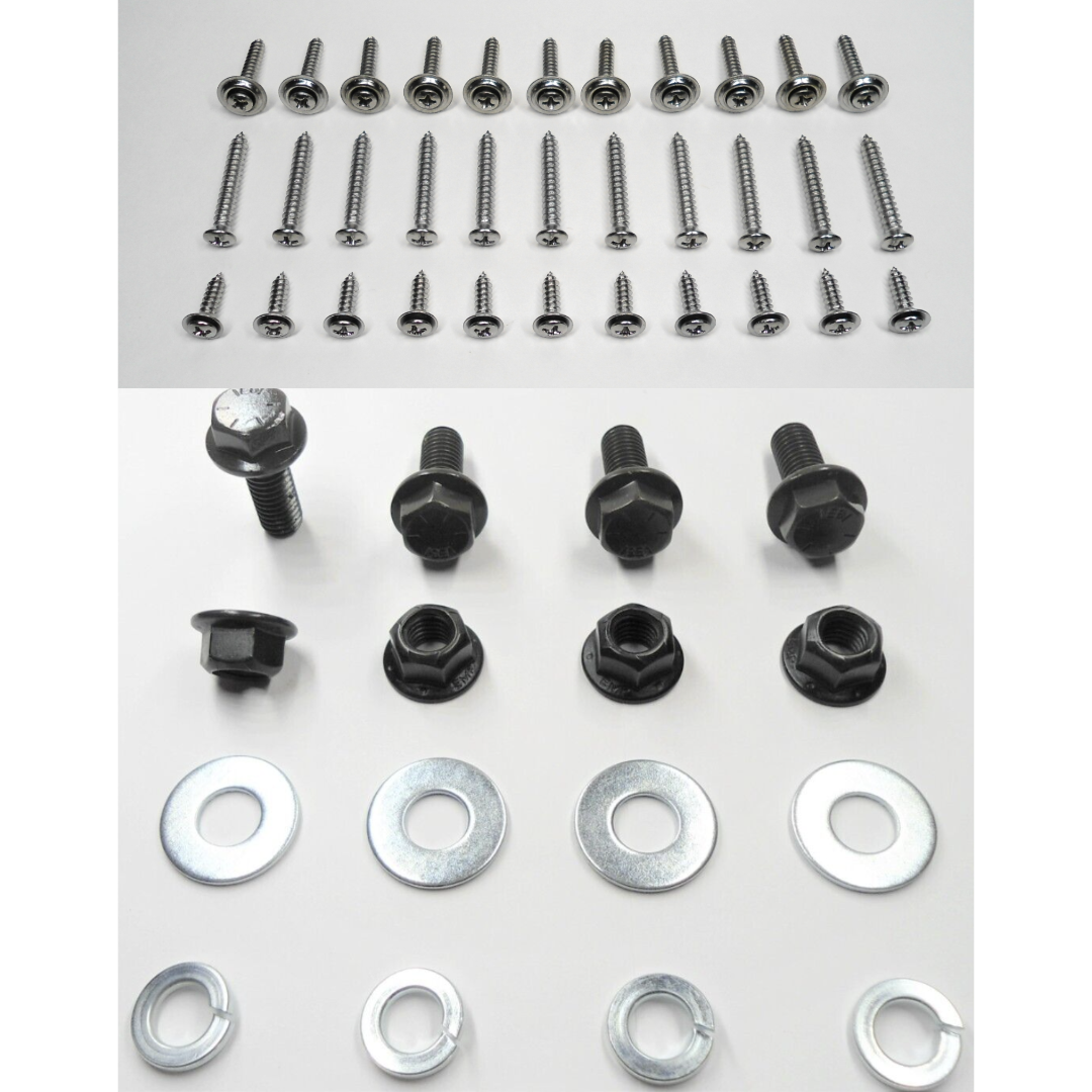 GRADE 8) CROSSMEMBER BOLTS/NUTS + 33 CHROME SCREWS! FOR TRANS AM