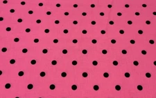 MICHAEL MILLER FABRICS - OOH-LA-DOT #1488-BLACK DOTS ON PINK- 1 5/8 YARDS