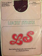 Vintage Luck Strike sheer to waist wine color pantyhose petite / average size