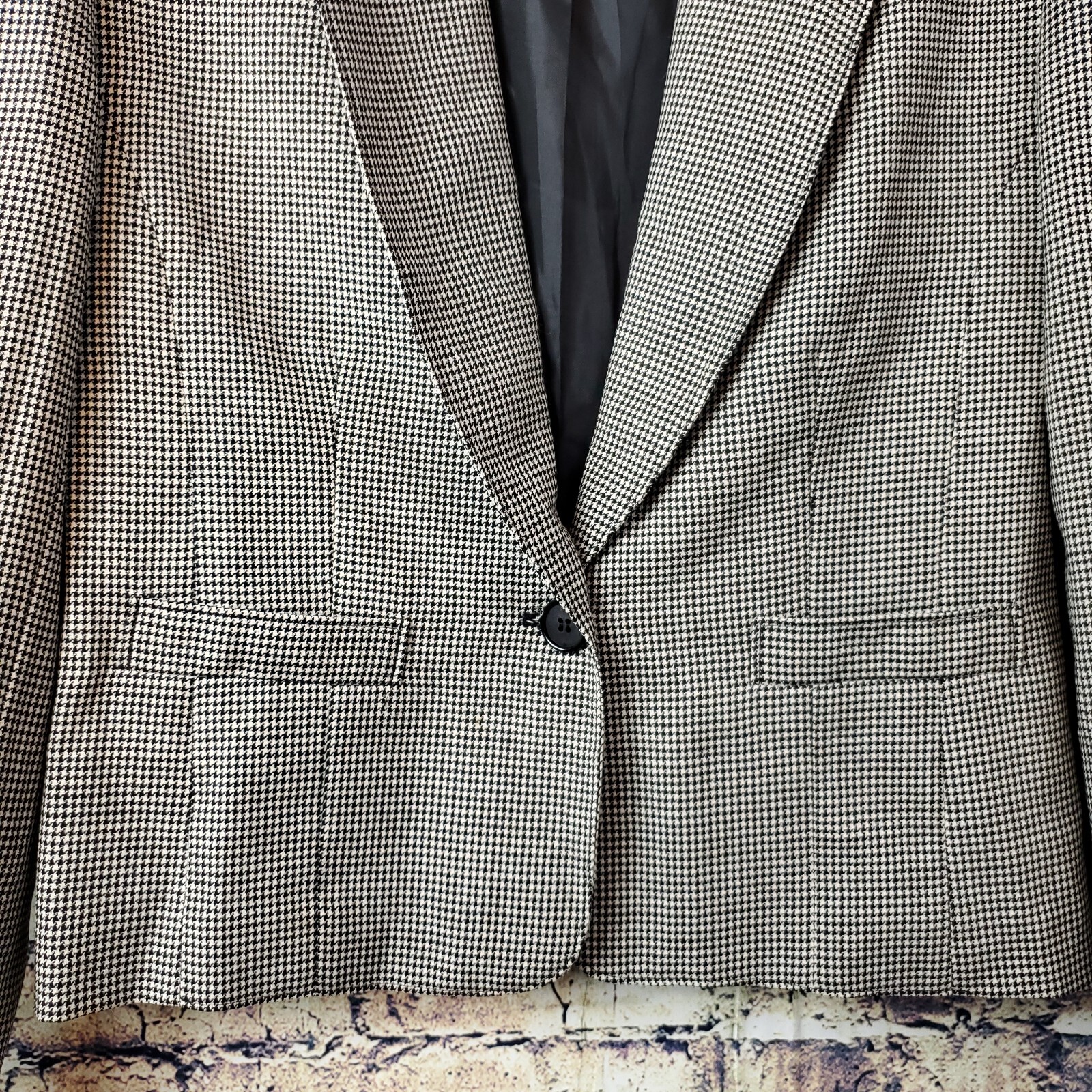 Pendleton Black White Houndstooth Virgin Wool Sin… - image 3