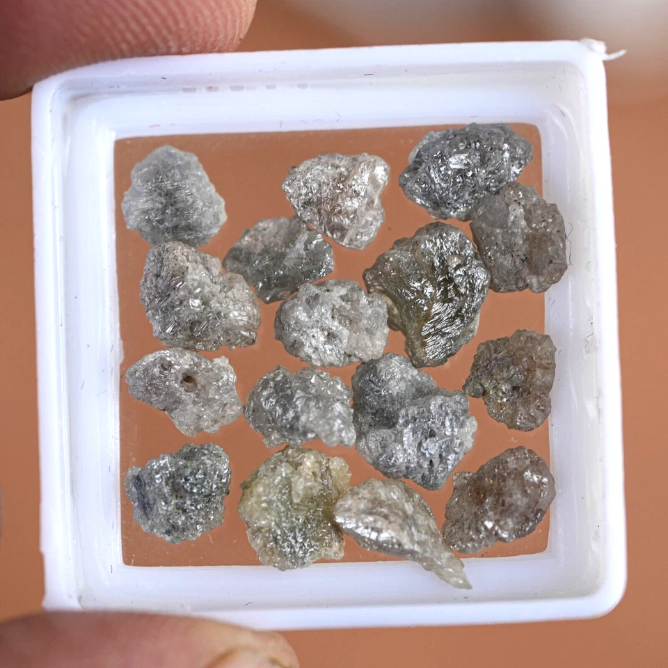 2 PCS REAL LOOSE DIAMONDS AFRICAN RAW UNCUT ROUGH GEMSTONE FOR JEWELRY - Image 4 of 4