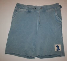New Junk Food Kid Boys Shorts XL Light Blue Mickey Mouse Patch Disney Terry
