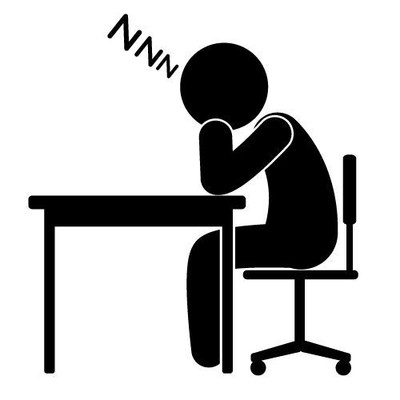 Framed Print Person Sleeping At A Desk Picture Poster Pictogram