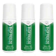 Biofreeze Roll-On Pain-Relieving Gel 3 FL OZ, Green (Pack Of 3) Topical Pain