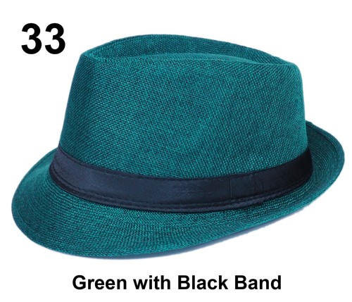Hombres Mujeres Fedora Sombrero Trilby Estilo Cubano Hacia arriba Alama Corta Gorra Sombrero Panamá - Imagen 35 de 91