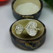 9ct CZ Heart Ring. Hallmarked gold ring. Heart statement ring Heart stacker ring