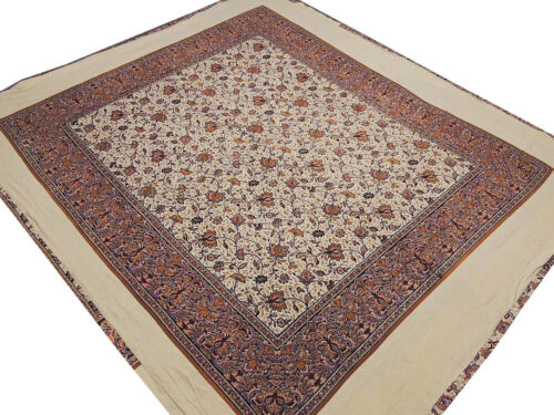 Housse de couette réversible confortable taille queen coton lin indien floral livraison gratuite - Photo 1 sur 1