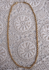 Vintage Napier Heavy Gold Tone Twisted Chain Necklace, 30", Belled Ends at Clasp