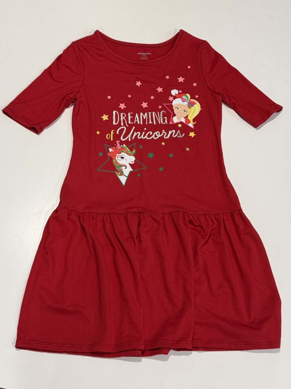 JoJo Siwa Nickelodeon Unicorn Red Dress Girls Size Large 10-12