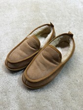 LL Bean 169492 Mens Size 8M Wicked Good Tan Suede Slipper Shearling