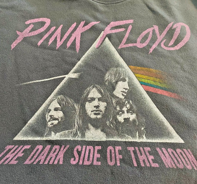 Pink Floyd Dark Side of the Moon Cropped Sweatshirt Size XL Raw Hem 2022