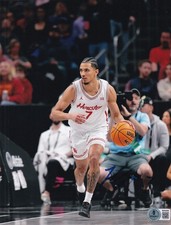 MILOS UZAN signed (HOUSTON COUGARS) basketball 8X10 photo BECKETT BAS BW54505