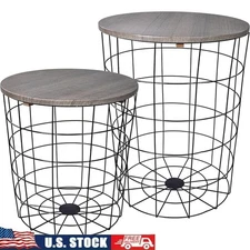 Nesting Side Tables Small Spaces Storage Accent Tables Round Design Set New
