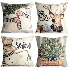 Fundas de almohada navideñas 45x45 cm (18x18 pulgadas) para cojines decorativos
