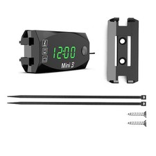 3-in-1 Motorrad Digital LED Uhr Thermometer Spannung Voltmeter Wasserdicht