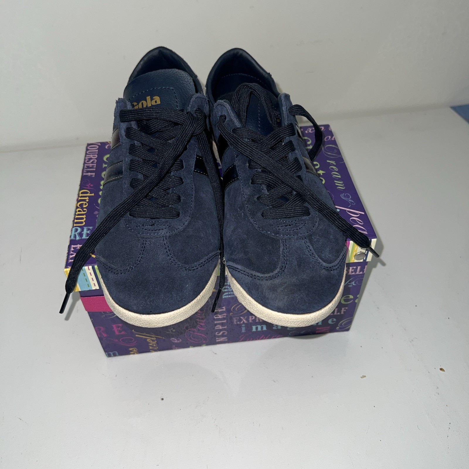 Gola Classic Womens Bullet Pure Sneaker in Blue Multicolor Size 7 EU 38