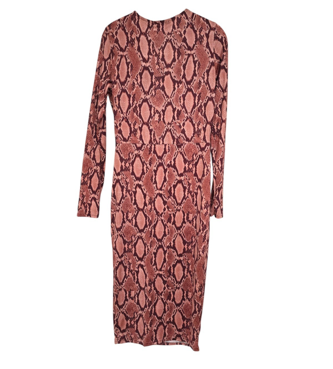 MISSGUIDED Women's Low V Neck Long Sleeve Dress Pink Size 6 NWT | eBay