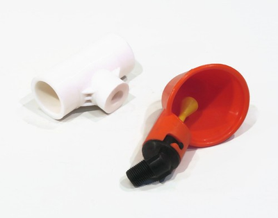 #ad Poultry PVC Drinker Plastic Cup and 1 2quot; Tee with Low Pressure Automatic Float $7.49