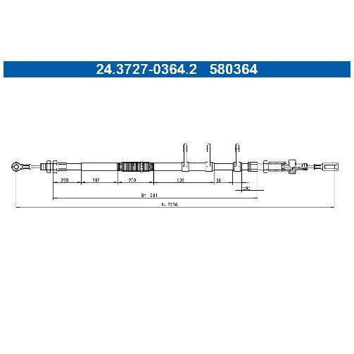 2X Handbremsseil Vorne FüR Citroen Jumper 2.0 2.2 3.0 06 Bis 26 ATE 4HH B22LUE-image