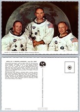 Apollo 11 Astronauts Neil Armstrong Buzz Aldrin Michael Collins NASA Postcard